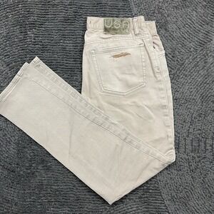 John Varvatos USA Men's Jeans 30x32 Regular Beige Slim Fit Button Fly Stretch